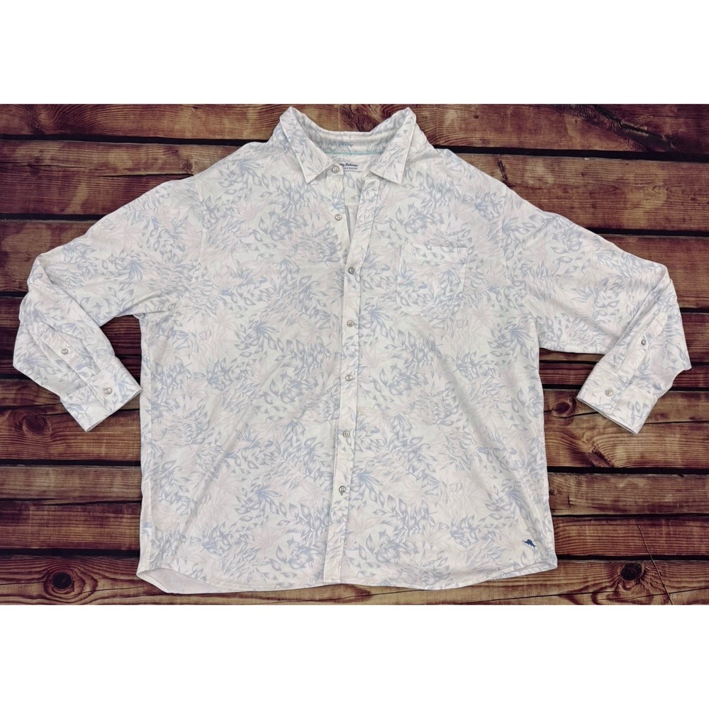 Tommy Bahama San Lucio Stretch Men's White/Blue Floral Woven Shirt 3X